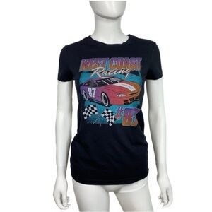 Free State Women’s Fitted West Coast Racing Print Black Tee